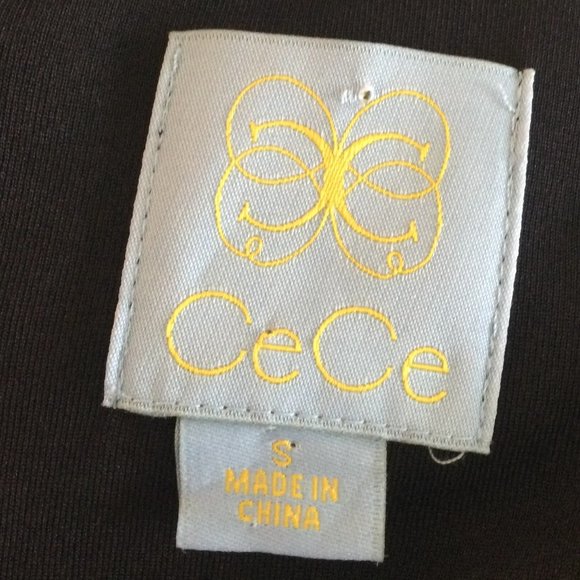 CeCe Black w/ Chevron Striped Pattern, Bell Sleeves, Small - Picture 7 of 8